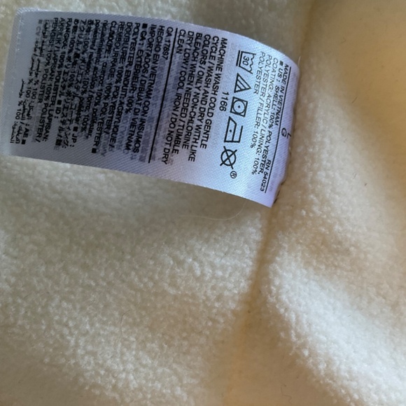 NWT Old Navy Fleece Lined Quilted Puffer Coat Jacket Long Sleeve White spring L - Picture 5 of 16